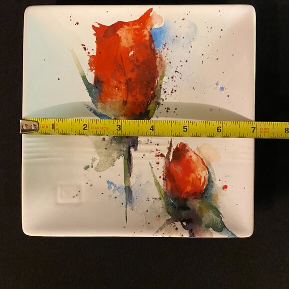 Dean Crouser Red Rose Snack Plate - Picture 4 of 4